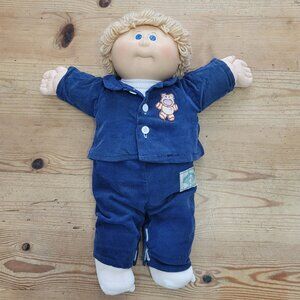 Vtg 1982 Cabbage Patch Kids OAA Coleco Doll Blonde Hair Blue Eyes Outfit HM 1
